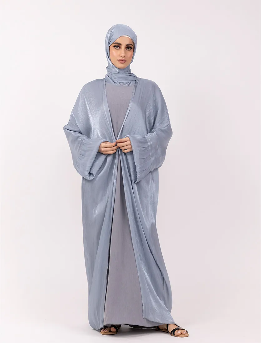 Blue Open Organza Kaftan Set